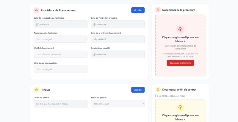 Mon licenciement - Gestion procédure