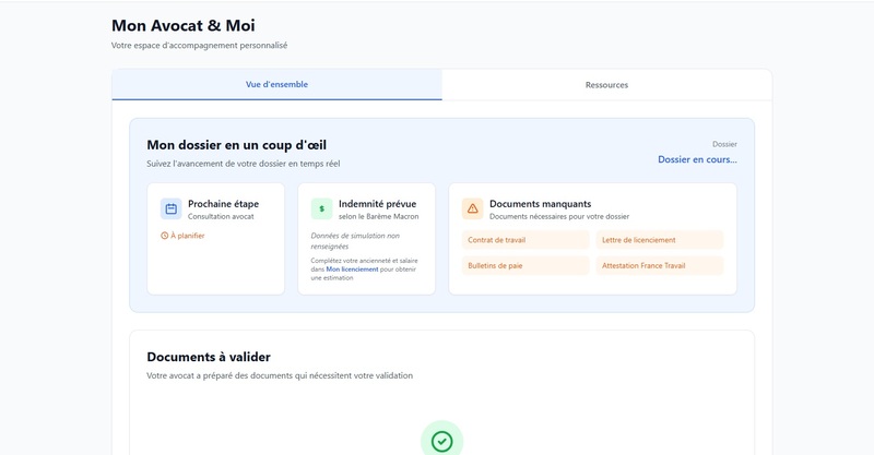 Mon Avocat & Moi - Dashboard client